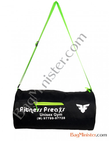 Front Zipper Gym Bag Black...